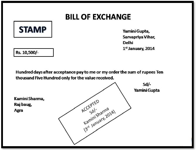 bill of exchange template